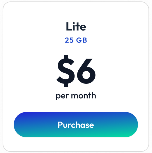 Lite plan for $6 a month